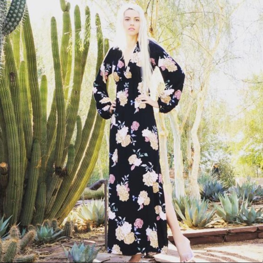 Lovestitch Galina Long Sleeve Floral Maxi Dress